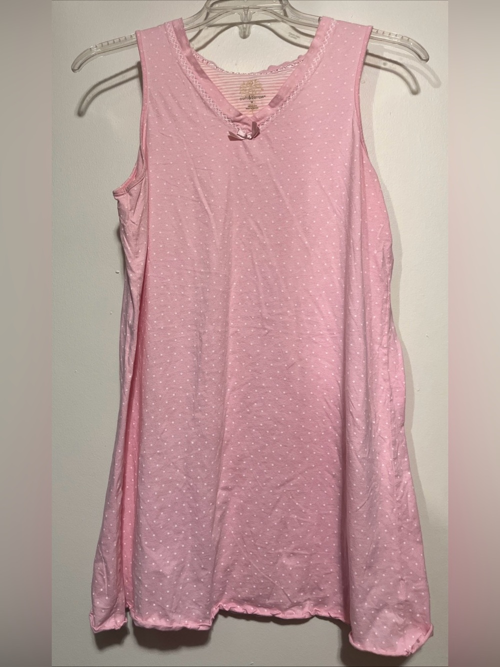 Croft & Barrow Pink Polka Dot Sleeveless Nightgown